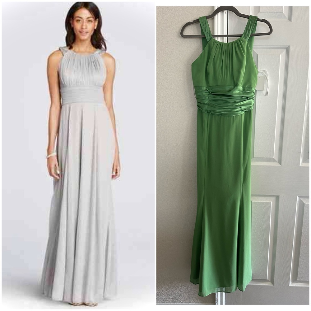 NWT David Bridal green maxi dress size 8
